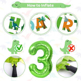 Dinosaur 3rd Birthday Party Decorations for Boys Girl Foil Green