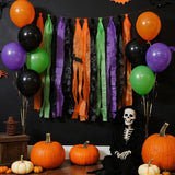 Halloween Streamers 8 Rolls Black & Orange Crepe Paper Streamers for