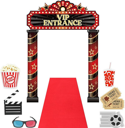 10 Pcs Movie Night VIP Porch Sign Banner Welcome Porch Sign Banner