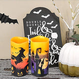 Halloween Flameless Flickering LED Candles with 6 Hour Timer Battery