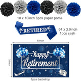 20PCS Retirement Party Decorations Kit for Men Blue Silver