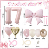 40 Inch Dusty Pink 17 Number Balloon for Girls 17th Birthday