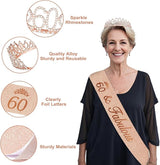 60th Birthday Decorations for Women 49pcs Black Rose Gold Black