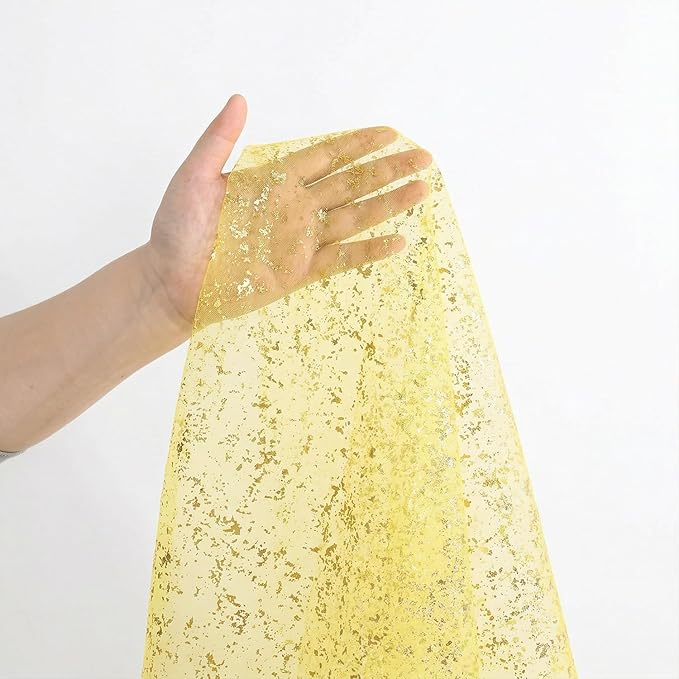 Artoid Mode Light Yellow Gold Gauze Table Runner 59x120 Inch 10FT,