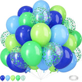 Blue Green Balloons 12 Inch Royal Blue Fruit Light Green Confetti