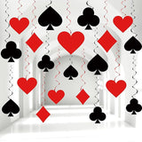 52 Pcs Casino Party Decoration Poker Theme Hanging Swirl Ceiling
