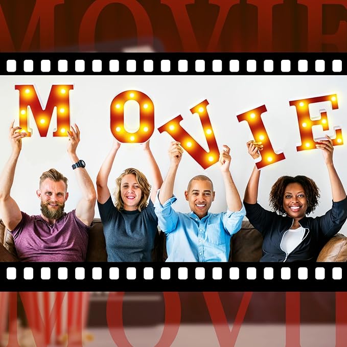 Movie Night Decorations 6.3 Movie Light up Letters Sign Decor
