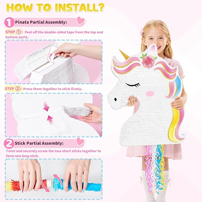Unicorn Piñata Unicorn Party Supplies Piñata Bundle with Blindfold