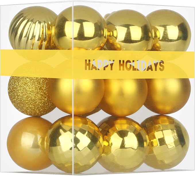 Gold 2.5" Christmas Balls Christmas Tree Decoration Ornaments
