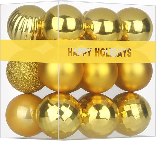 Gold 2.5" Christmas Balls Christmas Tree Decoration Ornaments