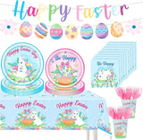 Easter Party Decorations Set Bunny Easter Party Supplies with Banner