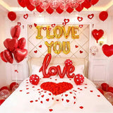 1060PCS Valentine's Day Balloons Kit with 1000 Pcs Silk Rose Petals