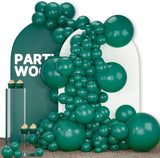PartyWoo Dark Green Balloons 140pcs Different Sizes Pack of 18 12 10