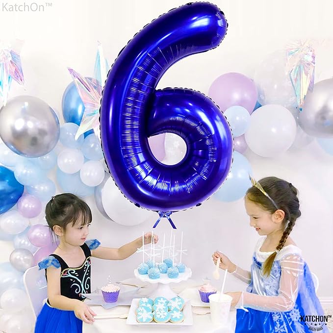 KatchOn, Giant Navy Blue Number 6 Balloon - 40 Inch | 6th Birthday