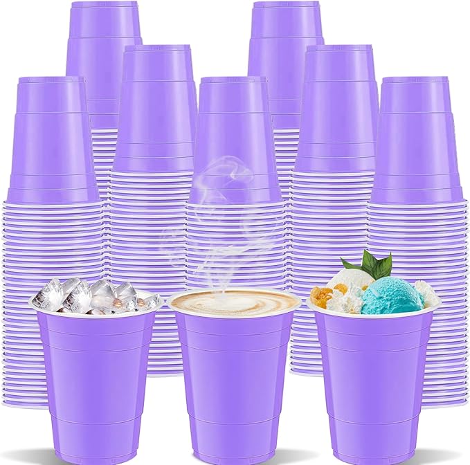 120 Pcs Light Purple Plastic Cups Halloween plastic Disposable cups