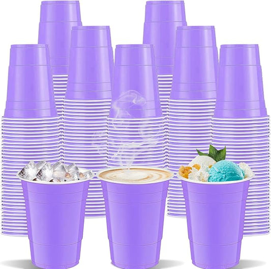 120 Pcs Light Purple Plastic Cups Halloween plastic Disposable cups