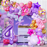 9Pcs Kpop Birthday Decorations - Kpop Music Balloons Hot Pink Mus 4