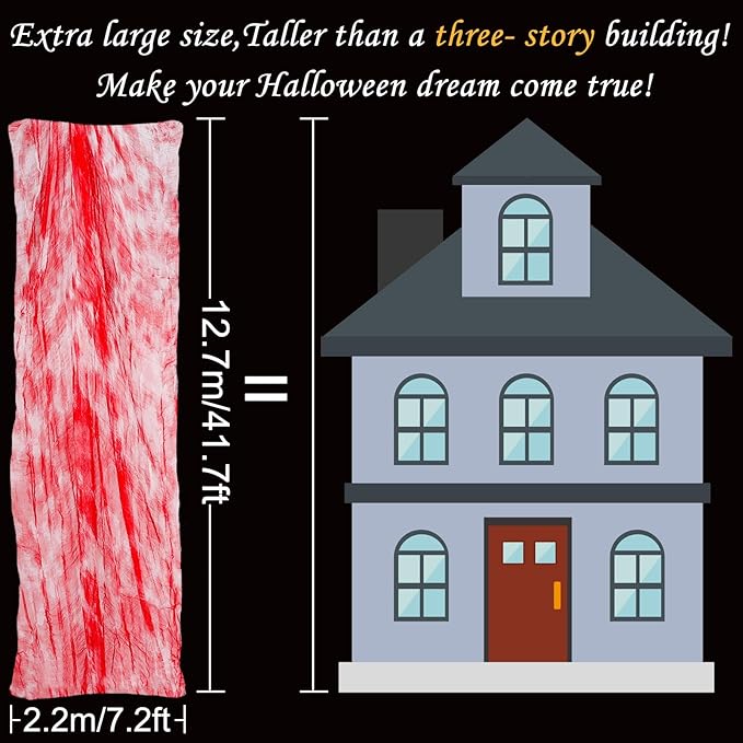 Halloween Red Bloody Creepy Cloth 500 x 87 inch Spooky Gauze Cloth