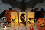 Halloween LED Flameless Flickering Candles Battery Operated with 6H