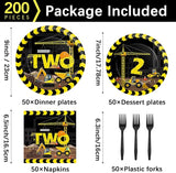 50 Guests Construction Birthday Plates and Napkins Forks Party
