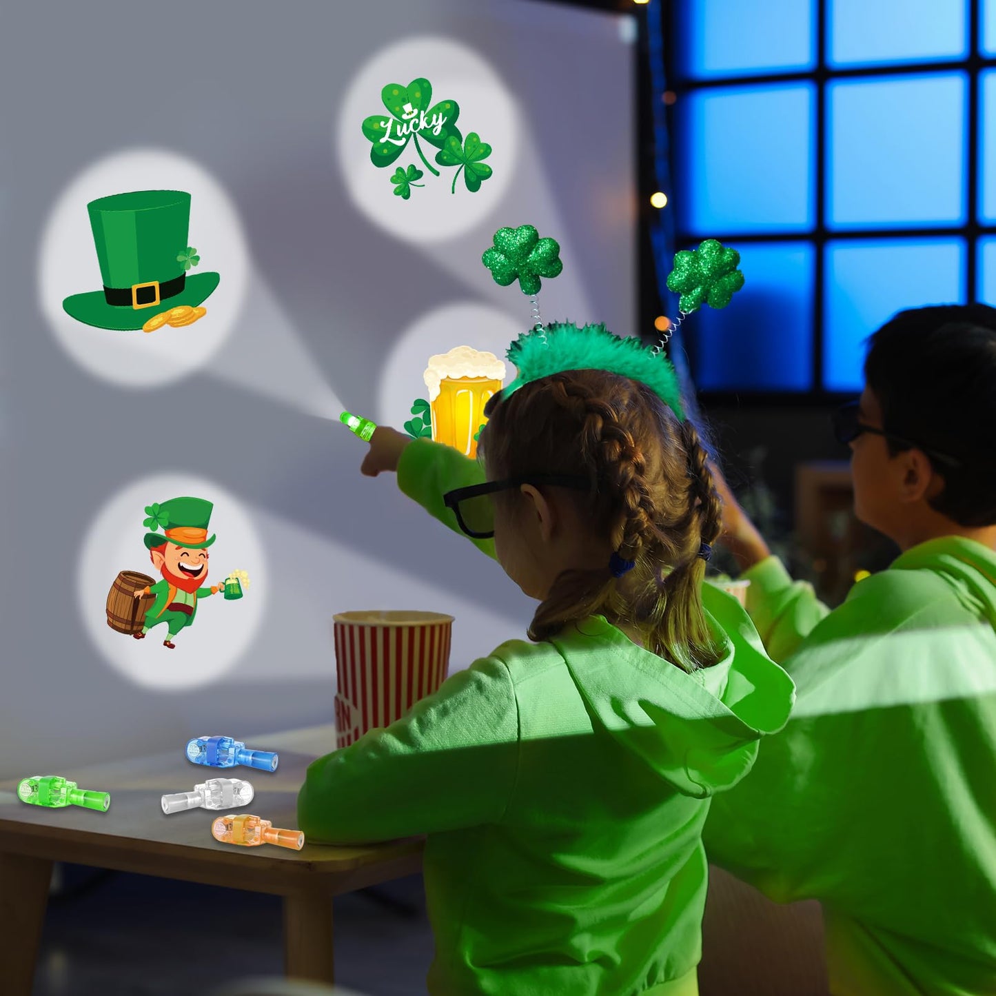 CHUNNIN 36 PCS St. Patrick's Party Favors Shamrock Light Up Finger