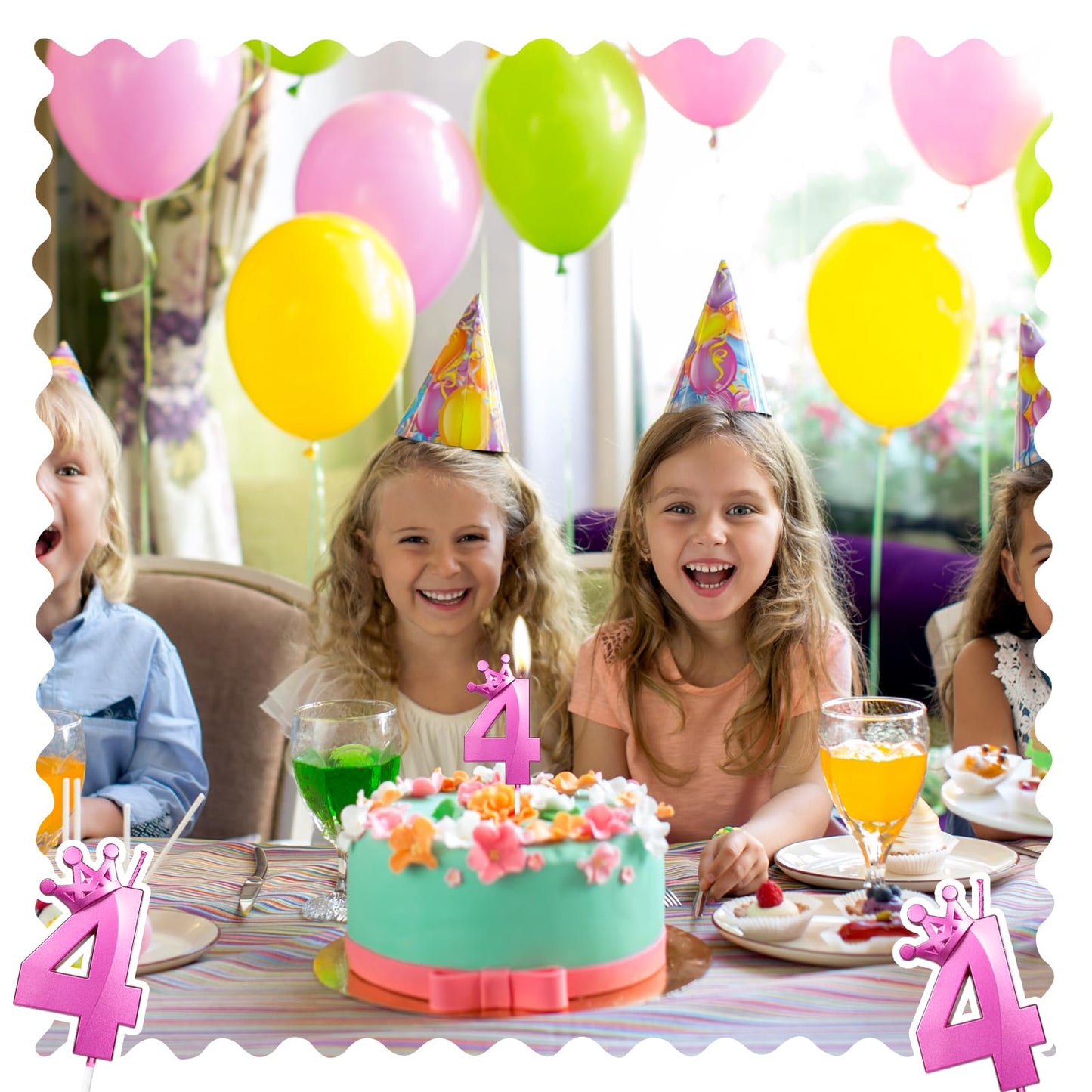 Metallic Purple Number Birthday Candle, Kpop Theme Cake Topper for 14