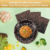 Black and Rose Gold Paper Plates and Napkins-200 Pack - Paper Plates