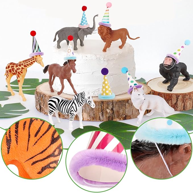 20 Pcs Jungle Animal Birthday Party Decorations Safari Animals