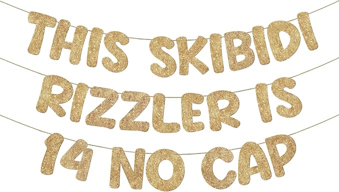 Fulmoon Pre Strung This Skibidi Rizzler Is 14 No Cap Glitter Banner
