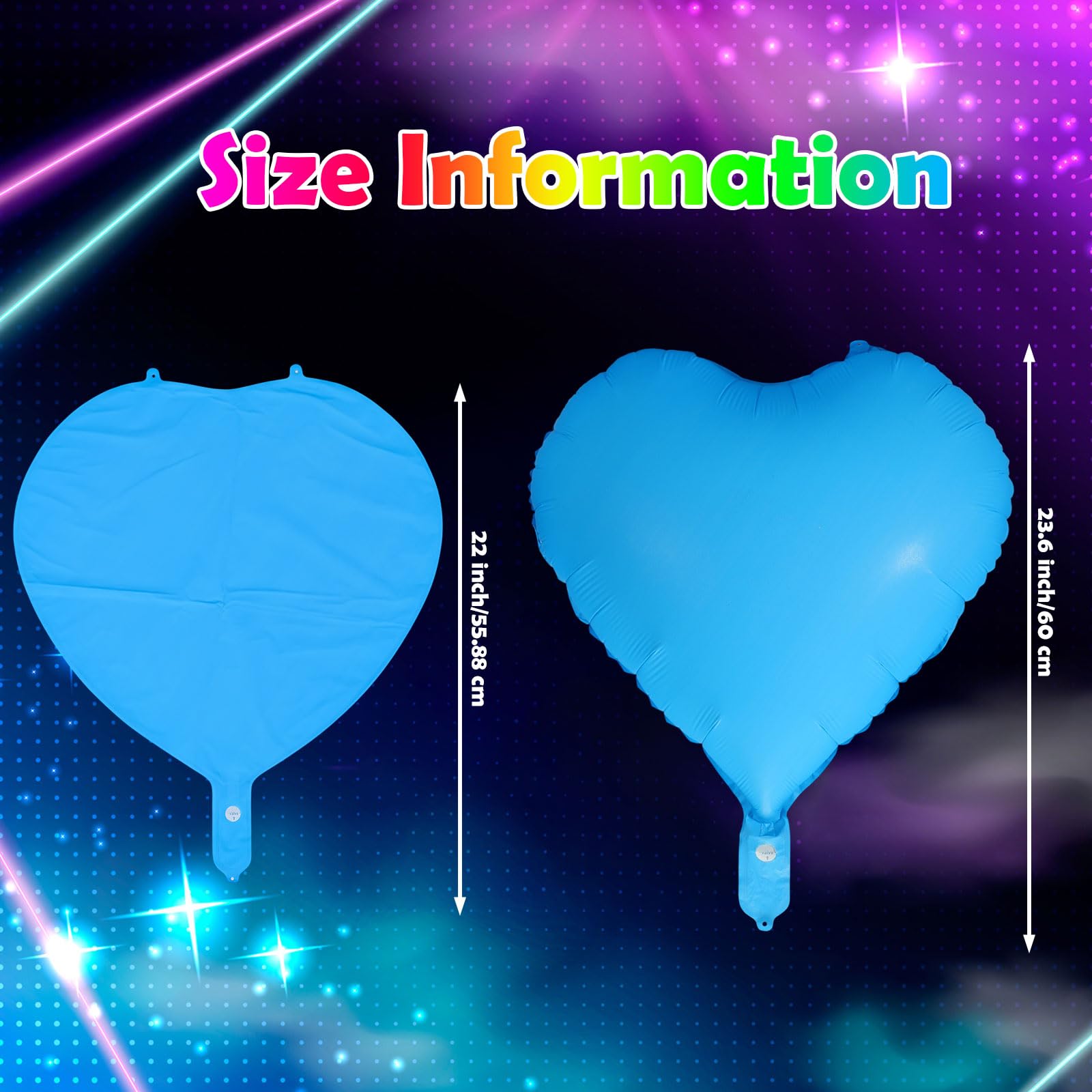 Vertintong 12 Pcs Heart Glow in The Dark Neon Balloons Foil Birthday