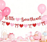 Valentine's Day Little Sweetheart Party Banner Glitter Red Pink