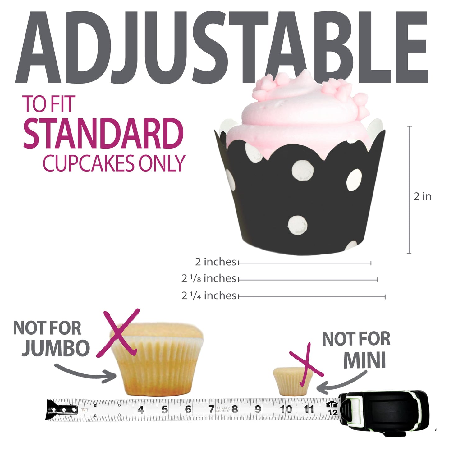 Cupcake Wrappers - Black & White Wedding, Painted Polka Dot Chic