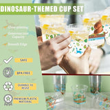 100 Pcs Dinosaur Cups 12oz Dinosaur Plastic Clear Disposable