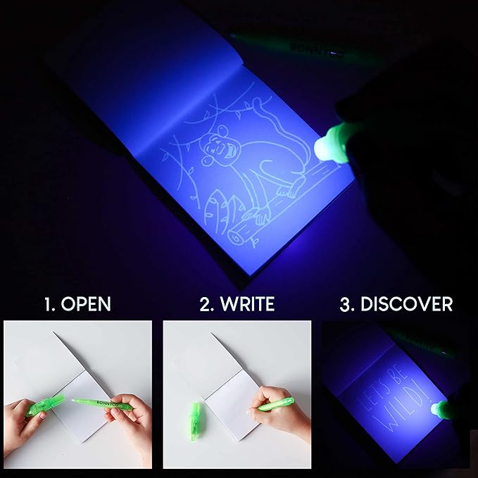 Invisible Ink Pen and Notebook Pack of 16 BONNYCO Safari Party