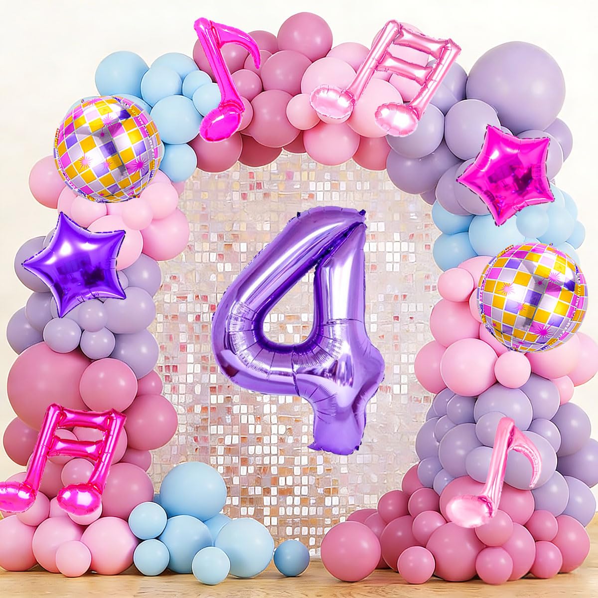 9Pcs Kpop Birthday Decorations - Kpop Music Balloons Hot Pink Mus 4