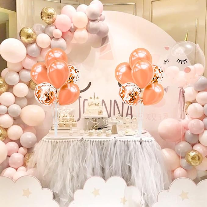 Rose Gold Balloon Stand Centerpiece Table Decorations for Birthday