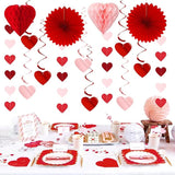 Galentines Party Decoration Valentines Heart Garland 25pcs Red Rose
