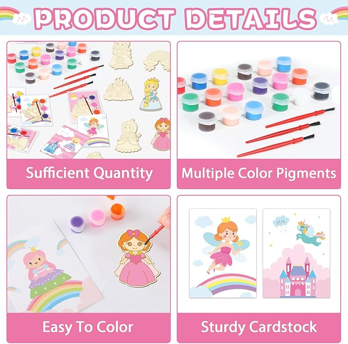 24Pcs Princess Party Favors Birthday Supplies Decorations-Cards with