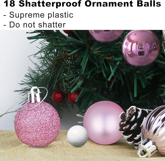 Bubblegun Pink 3.2" Large Christmas Balls - Christmas Tree Decoration