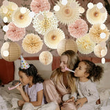 Champagne Gold Beige Boho Party Decorations Pink and Beige Birthday