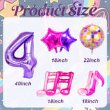 9Pcs Kpop Birthday Decorations - Kpop Music Balloons Hot Pink Mus 4
