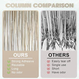 Voircoloria 3 Pack 3.3 x 8.2 ft Matte Champagne Foil Fringe Backdrop