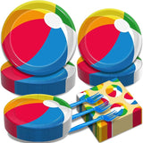 200Pcs Summer Pool Beach Party Tableware Set Beach Pool Ball Party