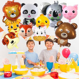 10 Pcs Safari Animal Balloons for Jungle Birthday Party Decorations -