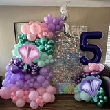 Mermaid Balloon Garland Arch Kit 106 Packs Metallic Purple Pink