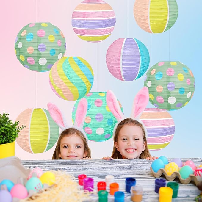 Pastel Paper Lanterns for Easter Party Decorations 12pcs Macaron