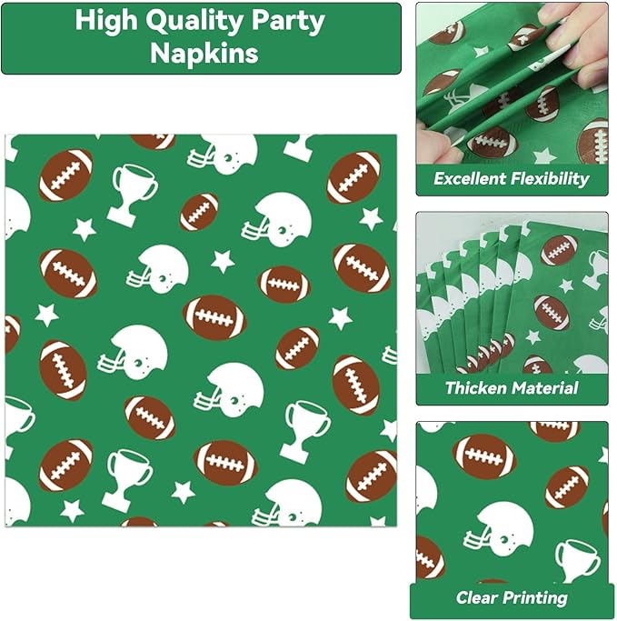 100 Pcs Football Tableware Set Football Themed Party Supplies for