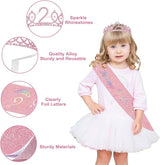 2nd Birthday Decorations for Girl 47pcs Pink Flower Rainbow Banner