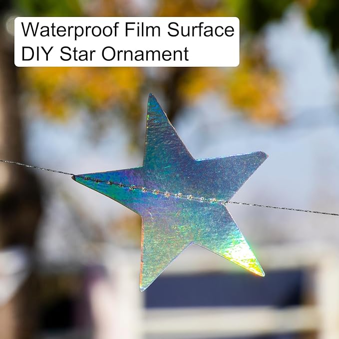 MECCANIXITY 48Pcs Blue Stars Cutouts Double Printed Paper Stars