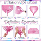 Pink Purple Iridescent Heart Balloons, 12 Pcs Light Pastel Pink